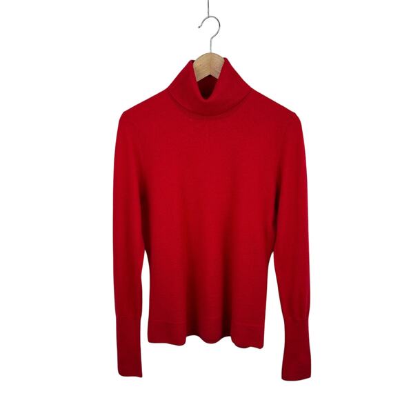 Saks Fifth Ave Red Cashmere Turtleneck Sweater - Picture 1 of 5